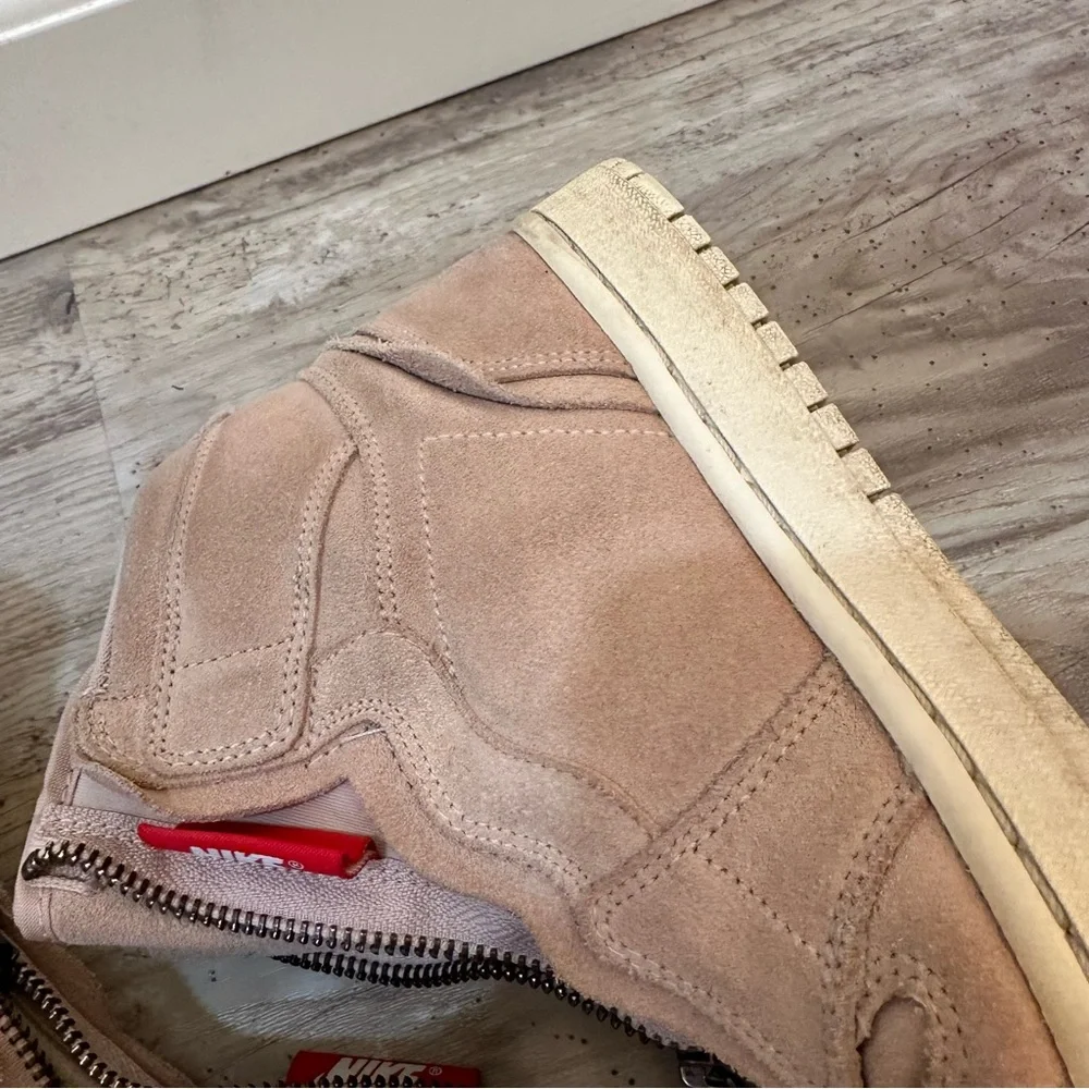 Nike Women's Air Jordan 1 High Zip Particle Beige PinkBronze AQ3742-205 Size 6.5